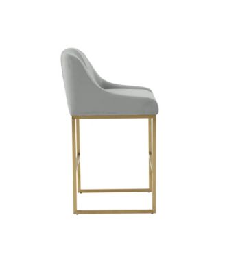 Lisa Pleated Velvet Counter Stool