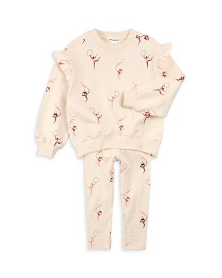 Miles The Label - Girls' Gymnast Print Sweatshirt & Leggings Set - Little Kid
