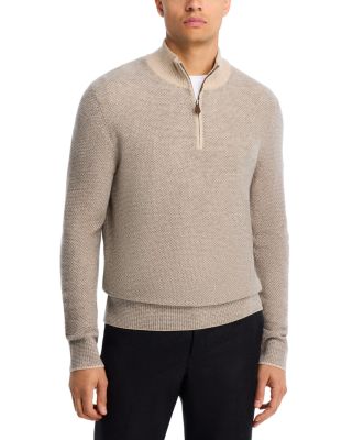 Jacquard Wool & Cashmere Quarter Zip Sweater - Exclusive