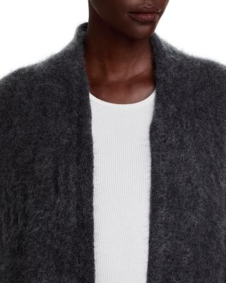 100% Cashmere Brushed Long Sleeve Open Front Cardigan - Exclusive