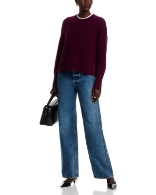 100% Cashmere Drop Shoulder Long Sleeve Crewneck Pullover - Exclusive