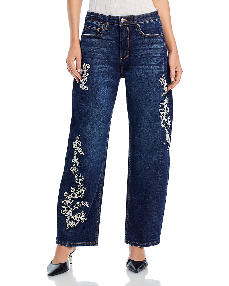 Driftwood Elaine X Raised Rode Barrel Leg Jeans in Dark Wash