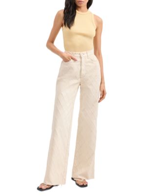 Taylor High Rise Wide Leg Jeans in Ecru