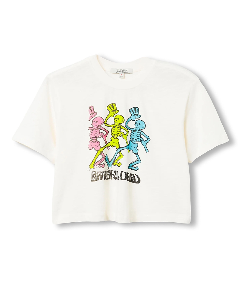 Junk Food Clothing Women's Grateful Dead Dancing Skeletons Crop Mock Neck Tee