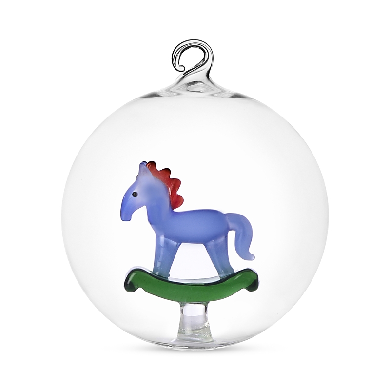 Ichendorf Rocking Horse Glass Ornament In Multi