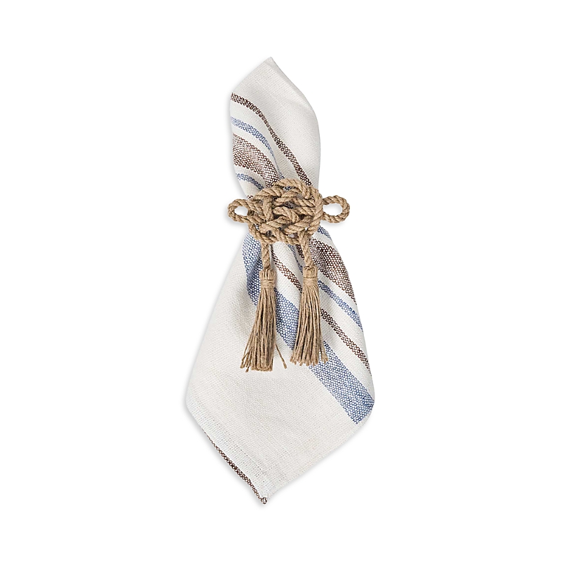 Juliska Danish Stripe Set Of 4 Napkins In Brown