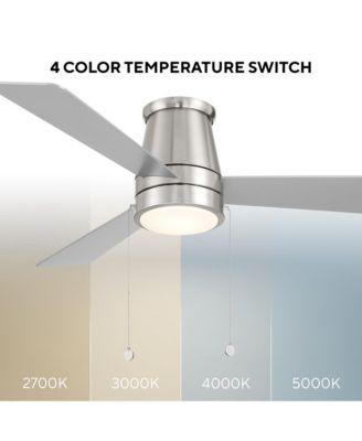 Limited Fans Hug 52in Selectable 2700-3000-4000-5000K LED Indoor or Outdoor Flush Mount Pull Chain Ceiling Fan