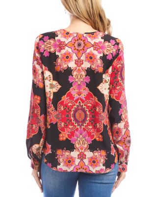 Printed Scoop Neck Top