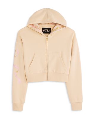 KatieJnyc - Girls' Dylan Bow Appliqu&eacute; Cropped Zip Hoodie - Big Kid