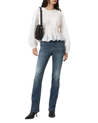 Haldan High Rise Slim Bootcut Jeans in Washed Indigo