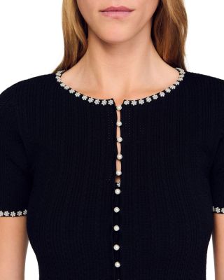 Cropped Beaded Cardigan