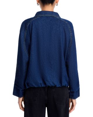 Denim Bubble Bomber Jacket