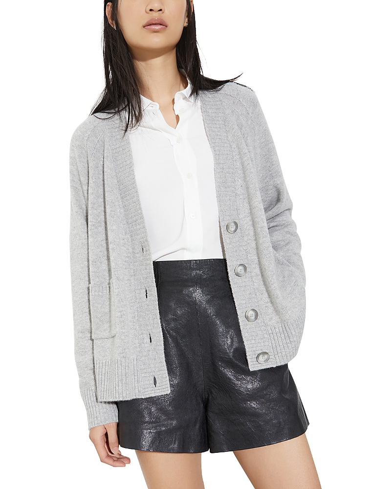 Max & Co . Wool & Cashmere V Neck Cardigan In Gray
