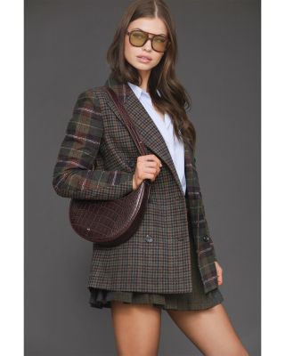 Pattern Block Plaid Blazer