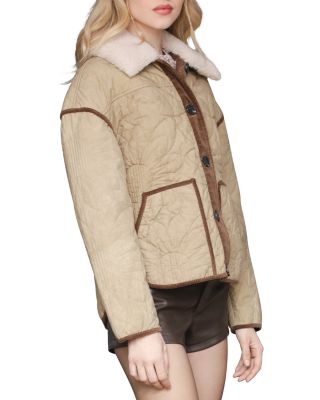 Contrast Trim Quilted Jacket
