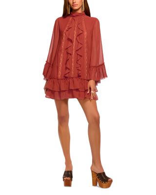 Claudia Ruffle Tie Waist Mini Dress