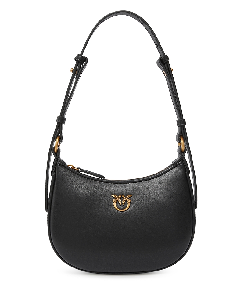 Pinko Mini Love Bag Half Moon Simply In Black-antique Gold