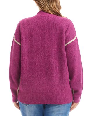 Colorblocked Mock Neck Sweater