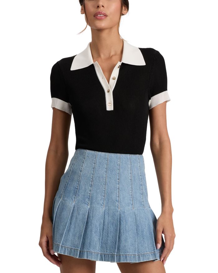 Martha Ribbed Knit Polo