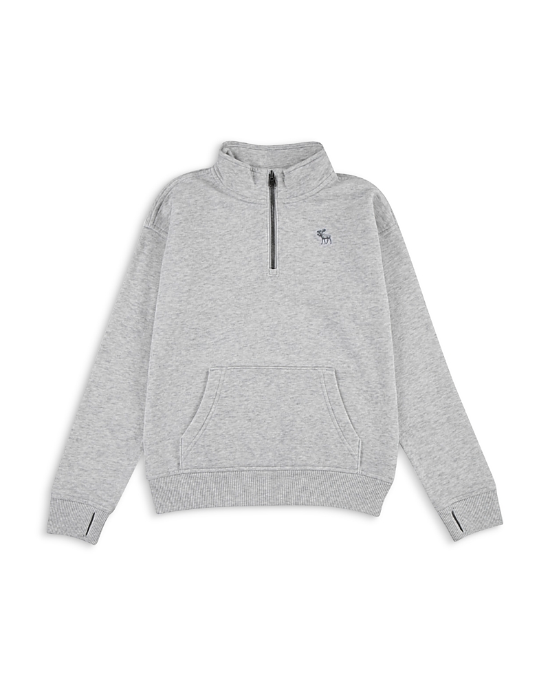 abercrombie kids Boys' Essential Quarter Zip Mock Neck Pullover - Little Kid, Big Kid