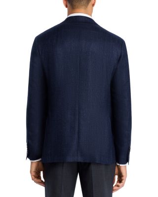 Kei Wool, Silk & Linen Herringbone Unstructured Trim Fit Sport Coat