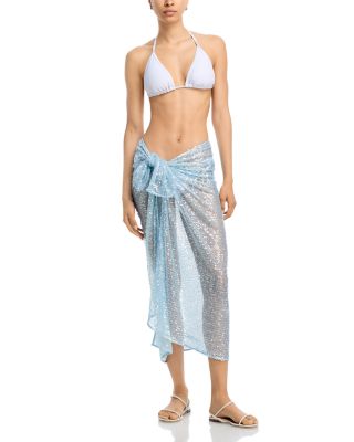 Sequin Mesh Sarong Swim Cover-Up