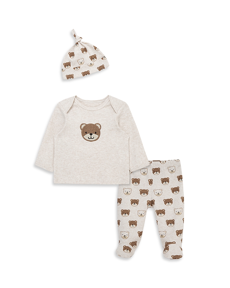 Little Me Boys' Three Piece Cute Bear Set - Baby In Gray