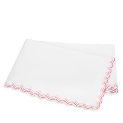 Stella Scalloped Embroidered Flat Sheet, Full/Queen