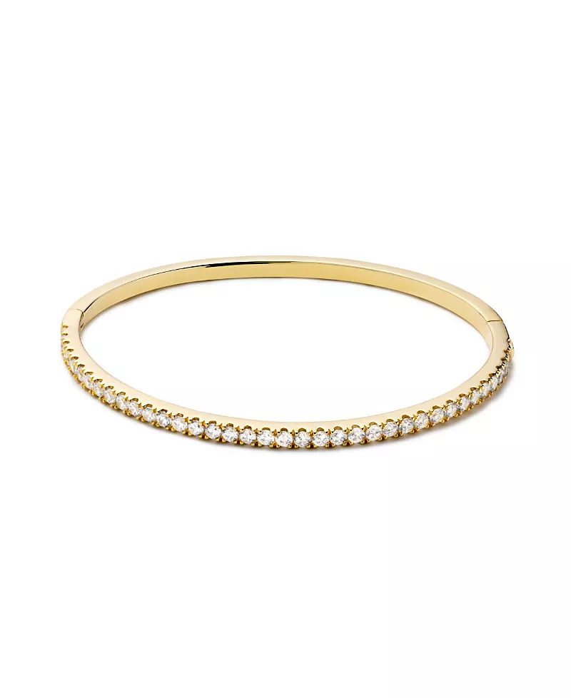 Ana Luisa Brass and Cubic Zirconia Juliette Gold Bangle Bracelet
