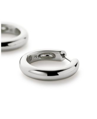 Brass Giulia Medium Silver Hoop Earrings