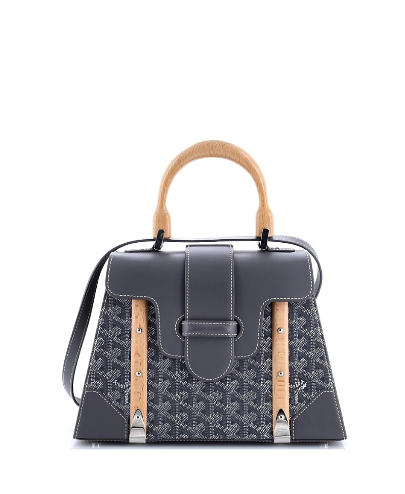 Pre-owned Pre-owned Goyard Goyard Pm Saigon Top Handle Bag Coated Canvas With Leather In Gray