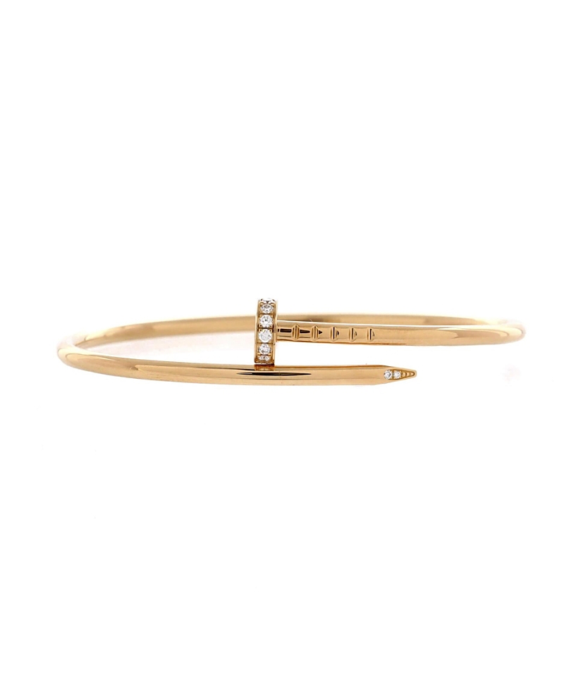 Pre-owned Pre-owned Cartier Cartier Small Juste Un Clou Bracelet 18k Gold With Diamonds