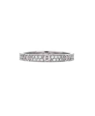 Pre-Owned Cartier - Small Love Wedding Band Pave Diamonds Ring 18K White Gold and Diamonds