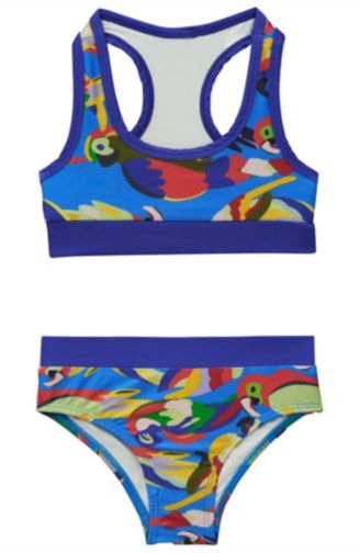 Roarsome Girls Parrot Swimsuit in Blue (UPF50+)