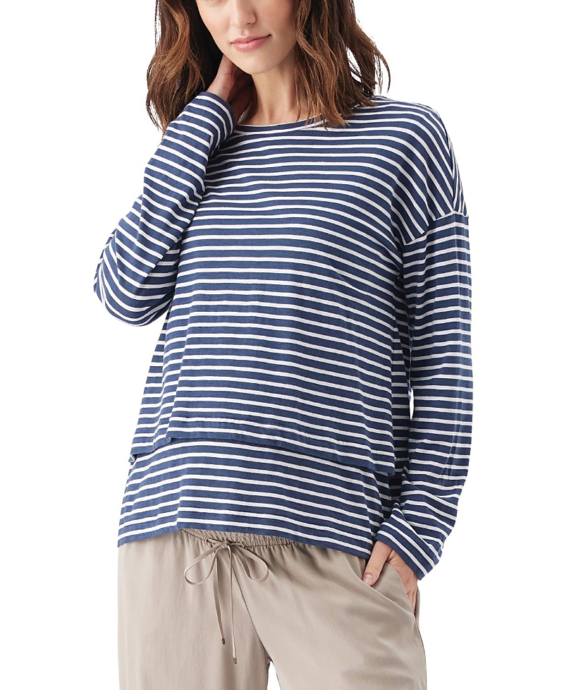 Ripe Maternity Claudette L/s Nursing Top In Blue