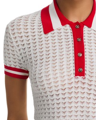 Martha Pointelle Polo Sweater