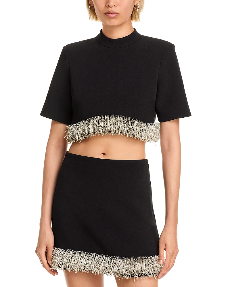 Simkhai Jalen Fringe Hem Cropped Top