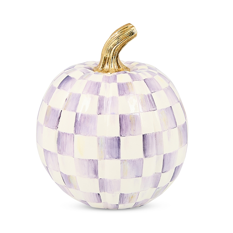 Mackenzie-childs Violet Check Small Pumpkin In Purple
