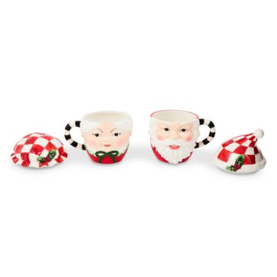 Check It Out Mr. & Mrs. Claus Mugs, Set of 2