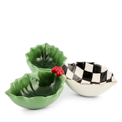 Holly Leaf Ceramic Candy Dish