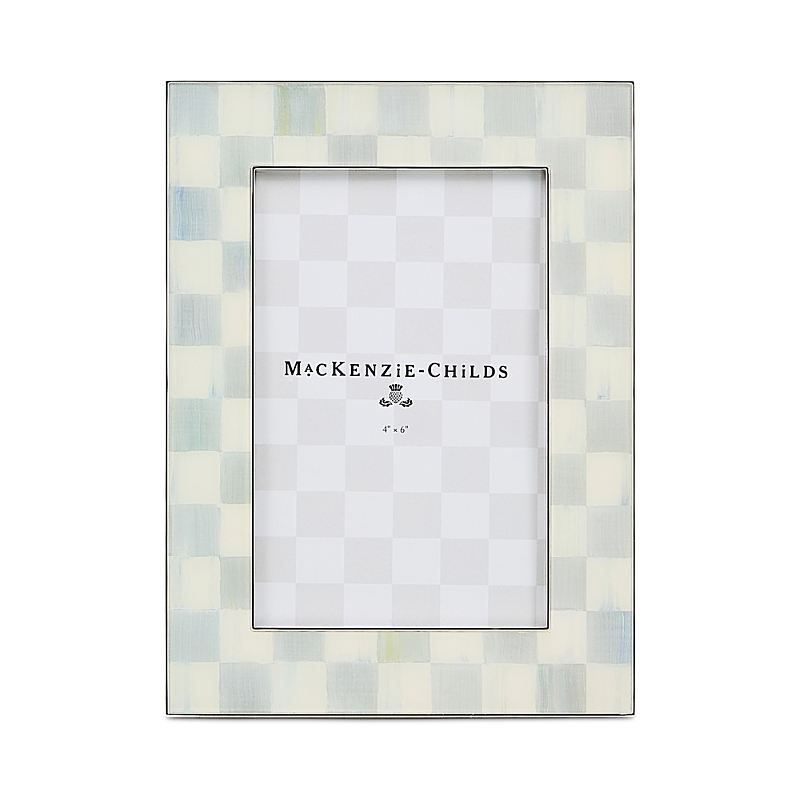 Mackenzie-childs Sterling Check Silver Plated Frame, 4 X 6 In White