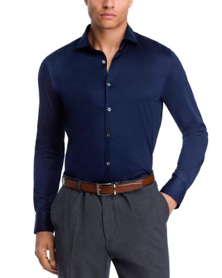 Canali Cotton Jersey Slim Fit Sport Shirt