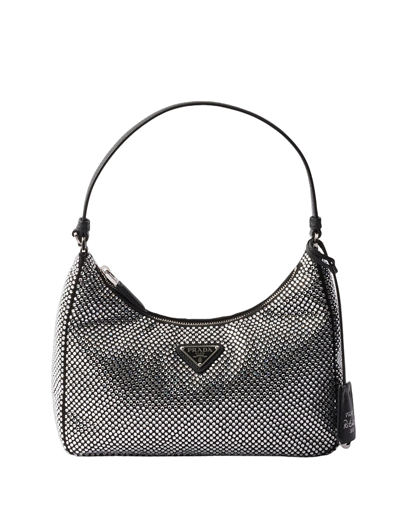 Prada Re-Edition 2005 Mini Crystal-Studded Satin Bag