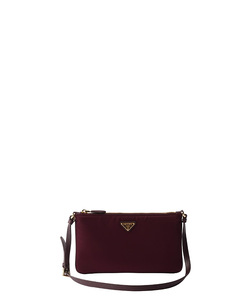 Prada Re-nylon Pouch In Burgundy