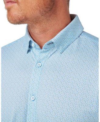Halyard Short Sleeve Dress Shirt Light Blue Circle Montage