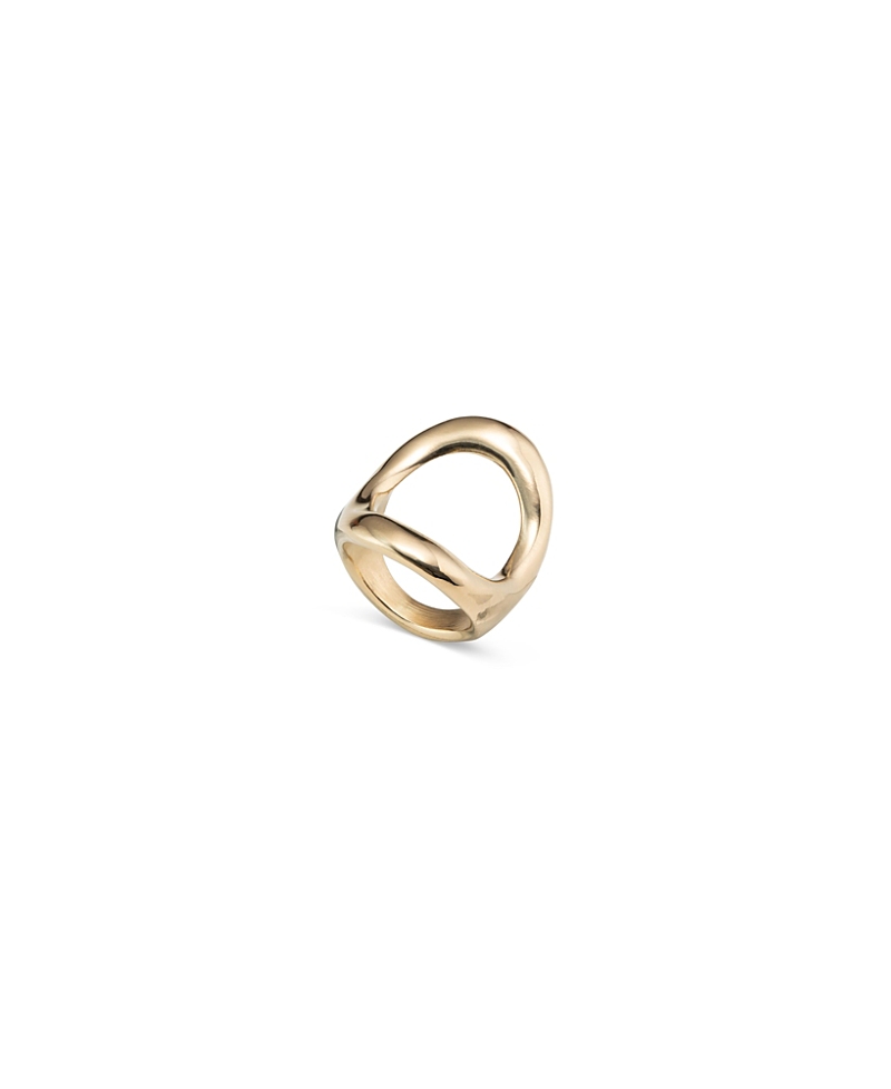 Unode50 18k Gold-plated Ring With Large Central Oval In Metallic