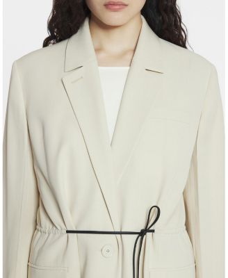 Belted Wool Blend Jacket