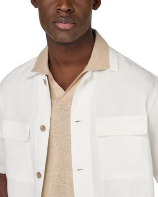 Linen Button Front Overshirt