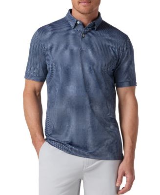 Halyard Short Sleeve Polo Navy Geo Twill