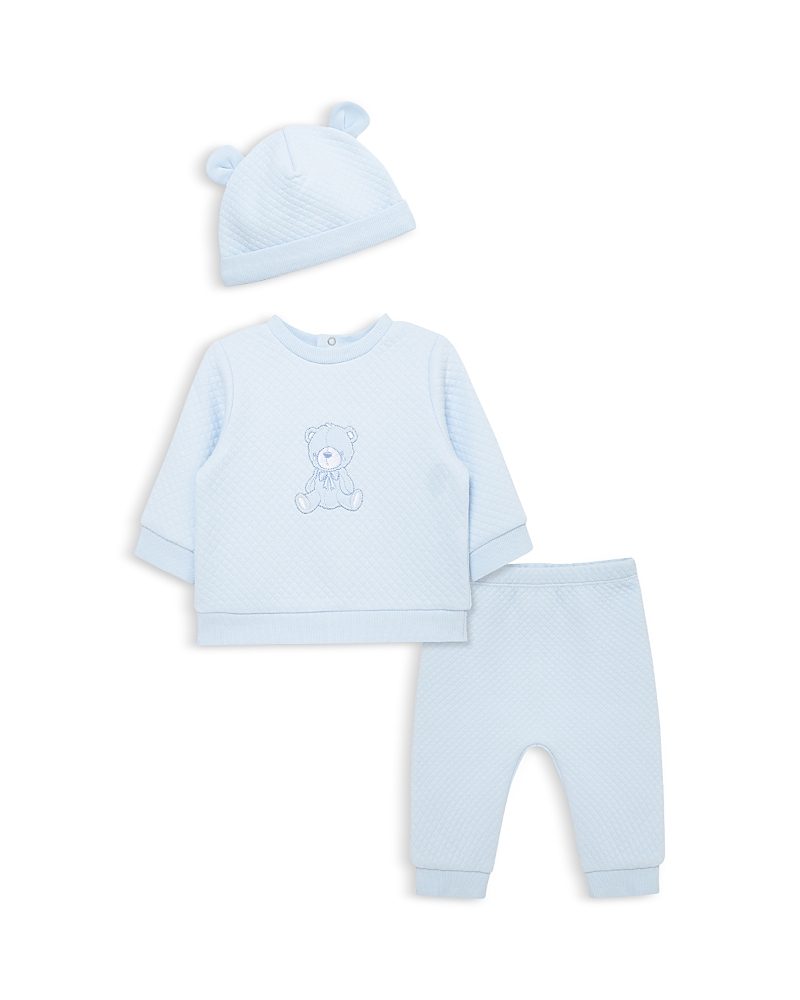 Little Me Unisex Three Piece Quilted Bear Set - Baby In Blue